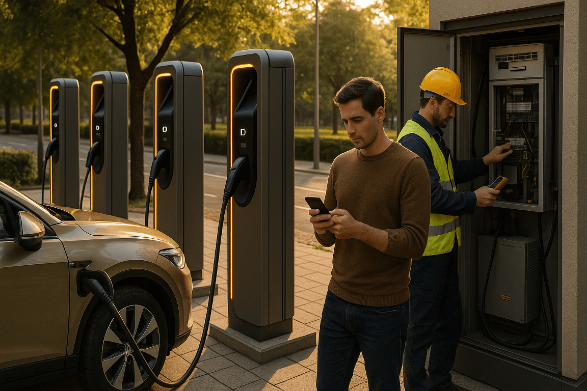 Opérateur borne de recharge